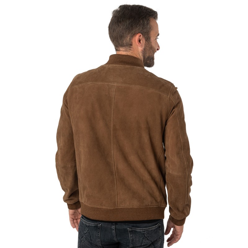 Geaca de Piele Barbati Mauritius Coniac Deschis MMPalermo – Geci de Piele