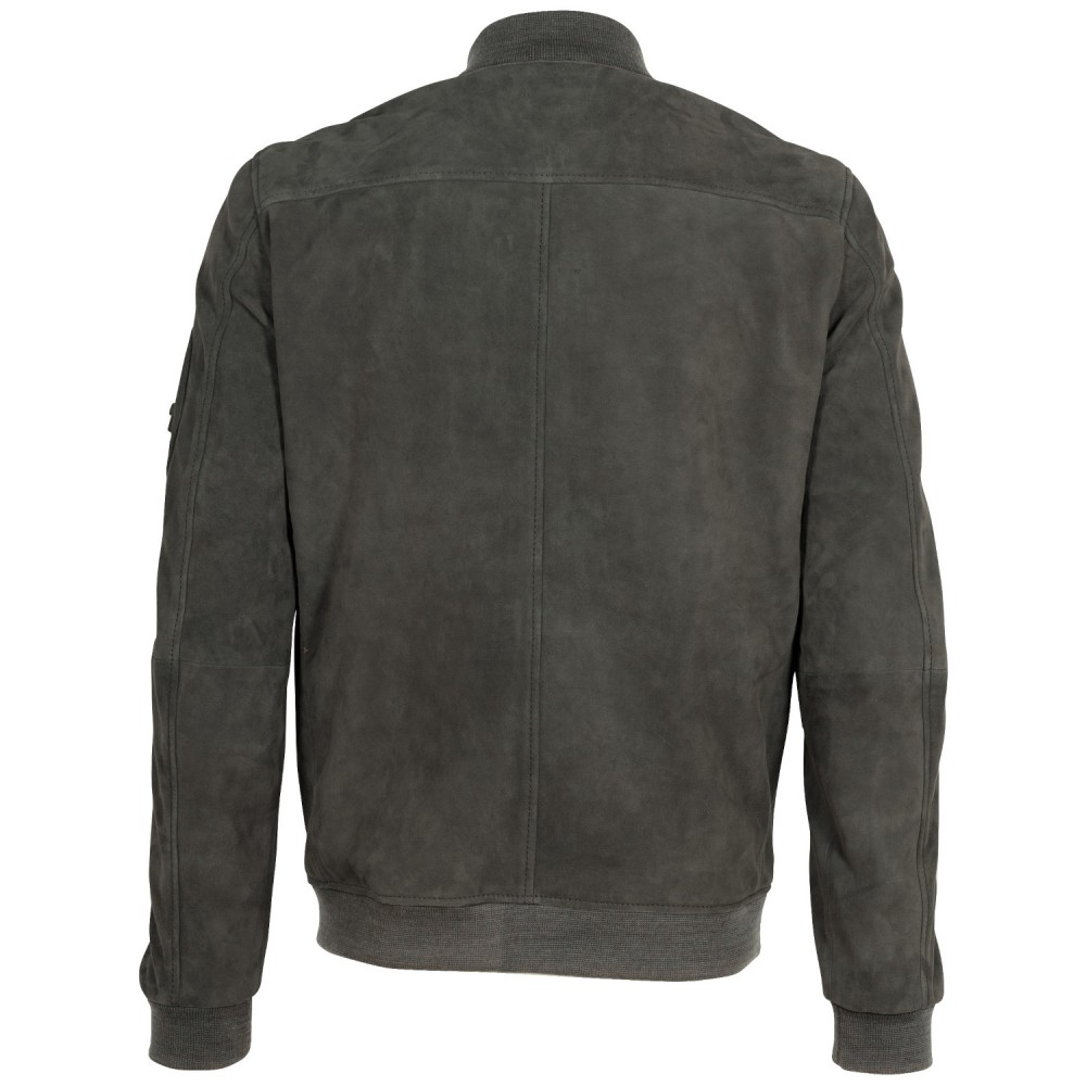 Geaca de Piele Barbati Mauritius Gri MMPalermo - readytowear