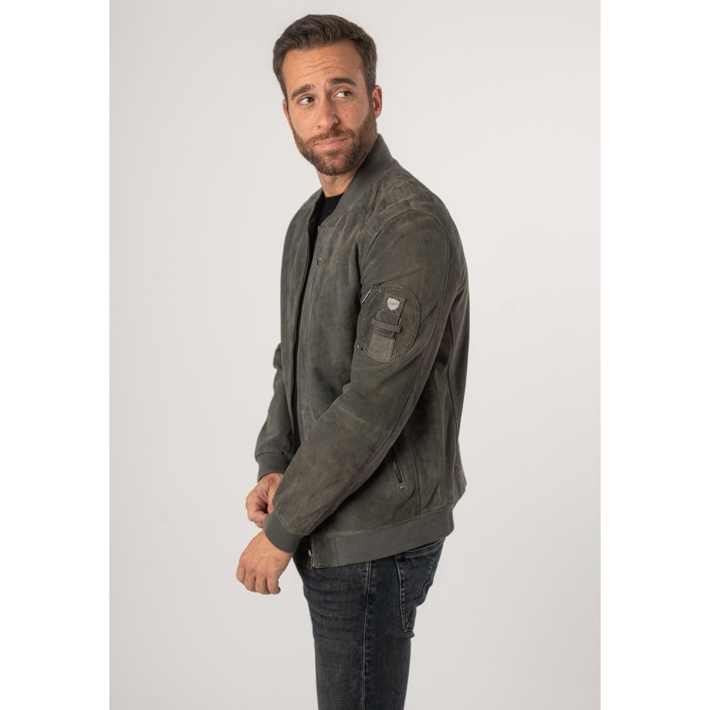 Geaca de Piele Barbati Mauritius Gri MMPalermo - readytowear