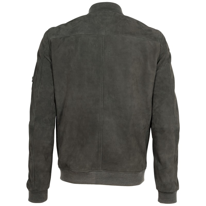 Geaca de Piele Barbati Mauritius Gri MMPalermo – Geci de Piele