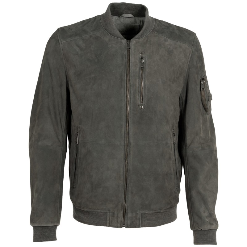 Geaca de Piele Barbati Mauritius Gri MMPalermo – Geci de Piele