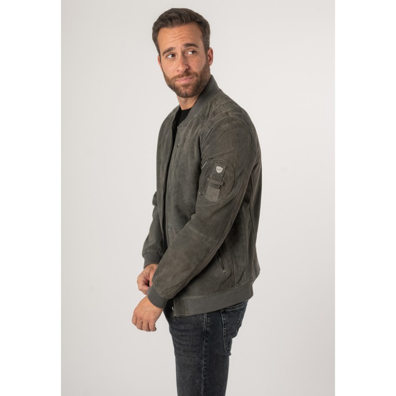 Geaca de Piele Barbati Mauritius Gri MMPalermo – Geci de Piele