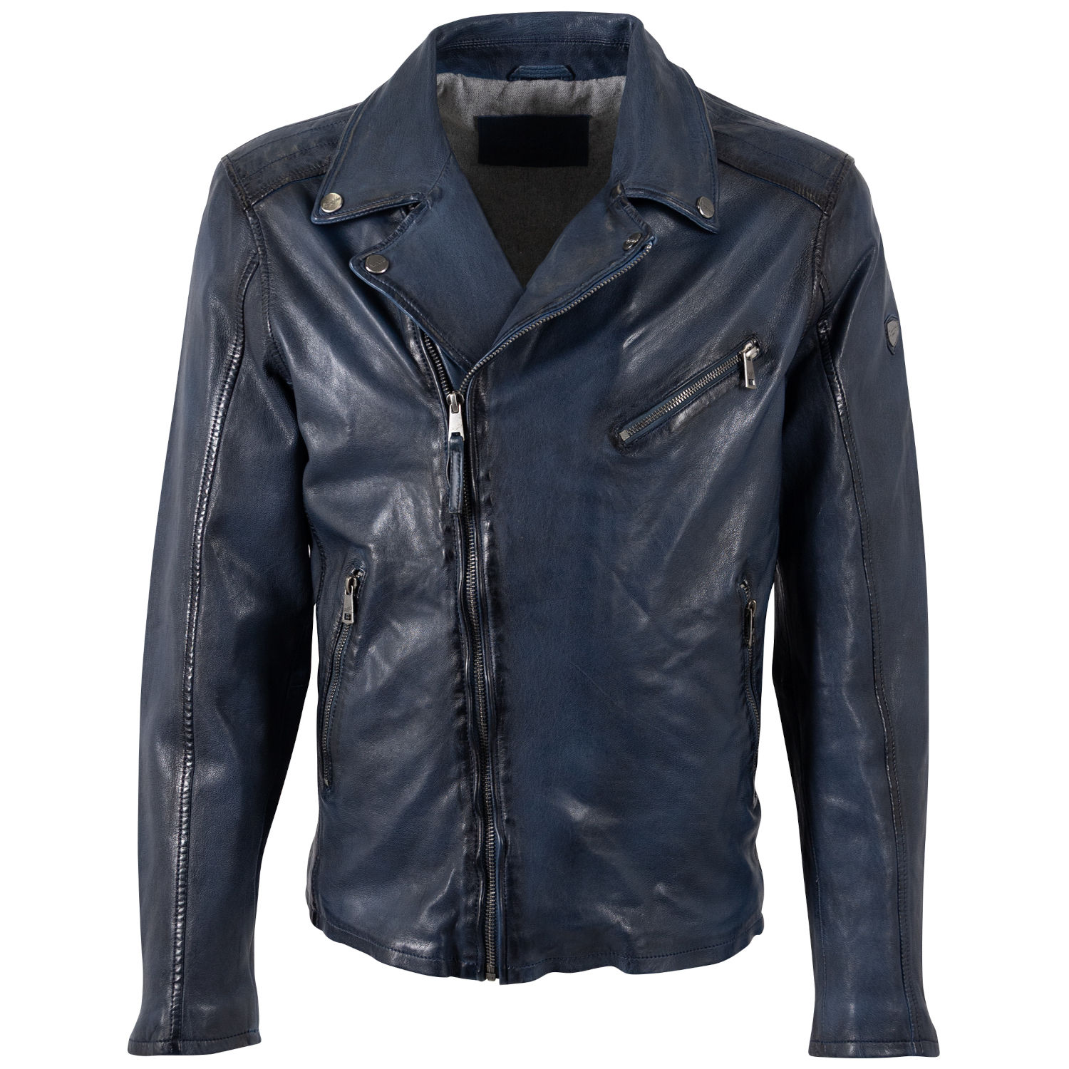 Geaca de Piele Barbati Mauritius Albastru Inchis MMParan