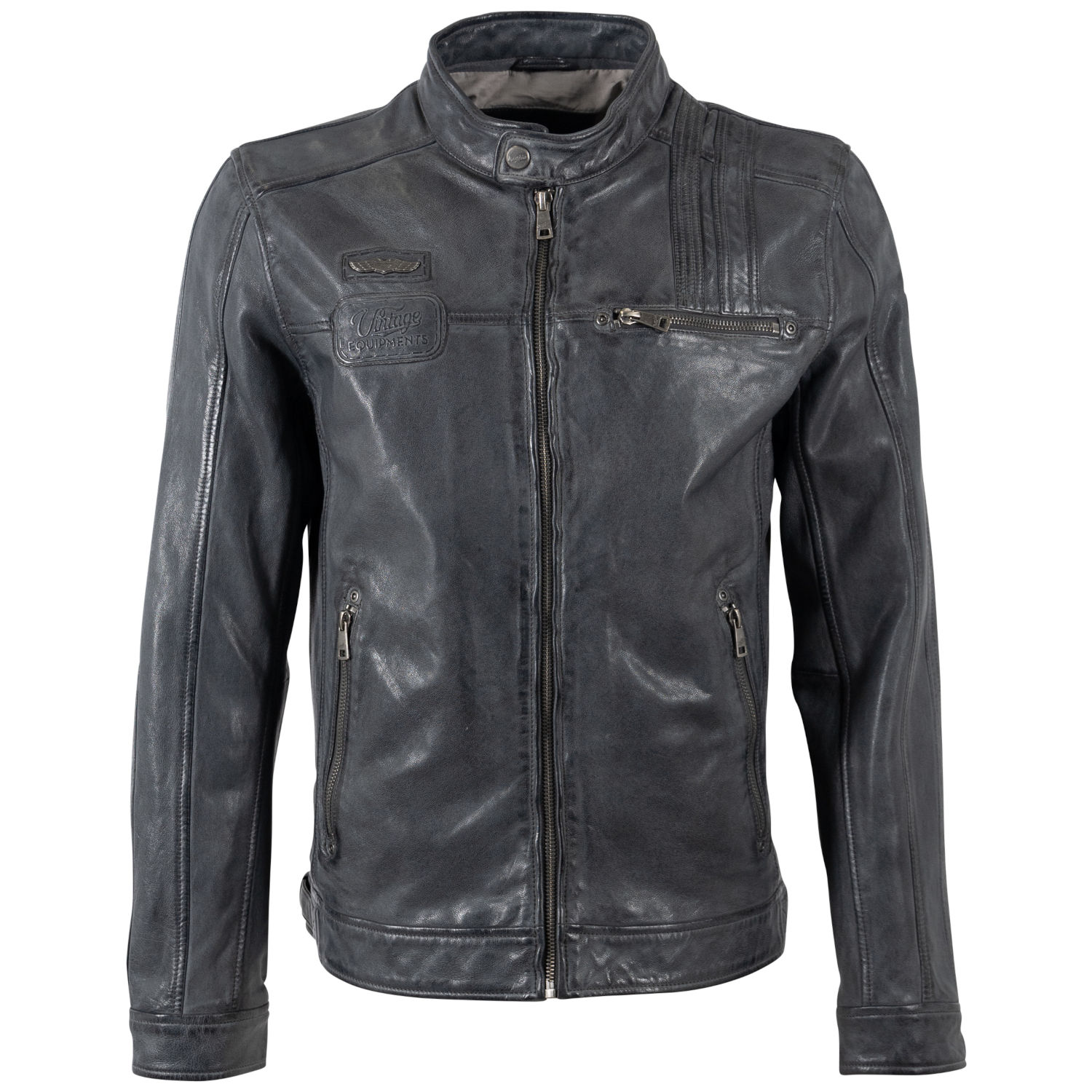 Geacă de piele bărbați Mauritius MMPietar antracit