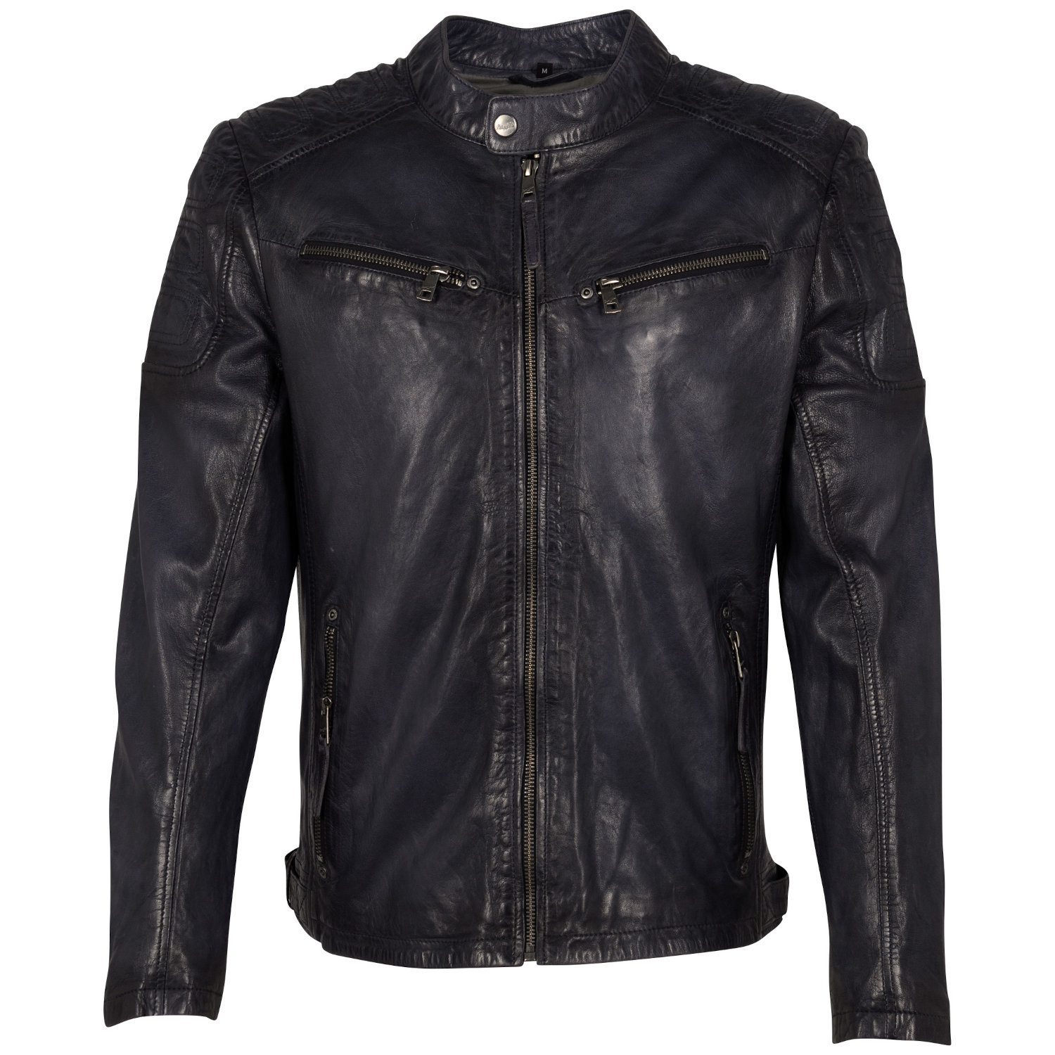 Geaca de Piele Barbati Mauritius Bleumarin Vintage MMReeser – Geci de Piele