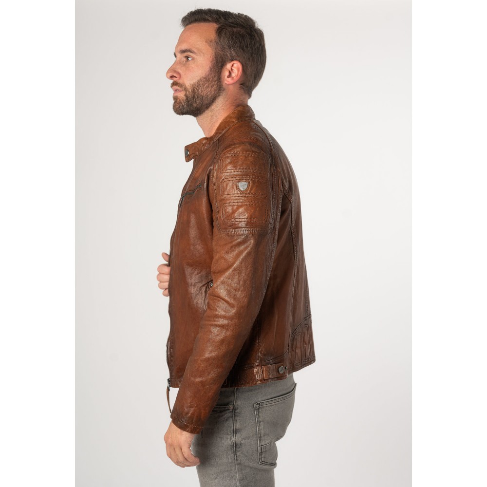 Geaca de Piele Barbati Mauritius Coniac MMReeser - readytowear