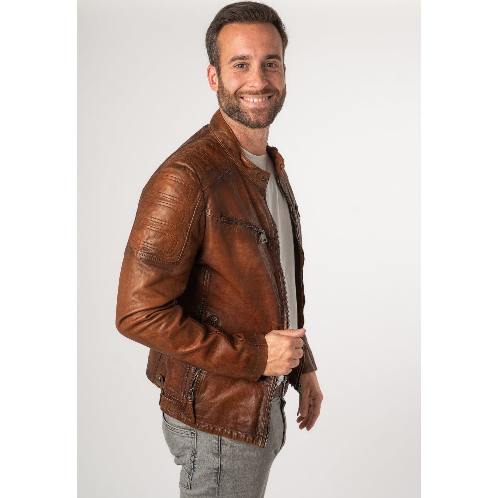 Geaca de Piele Barbati Mauritius Coniac MMReeser - readytowear