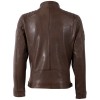 Geacă de piele pentru bărbați Mauritius MMRiverto whiskey Regular Fit stil racer
