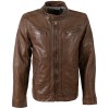 Geacă de piele maro prăfuit bărbați Mauritius MMRoley stil biker