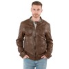 Geacă de piele maro prăfuit bărbați Mauritius MMRoley stil biker