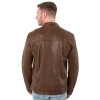 Geacă de piele maro prăfuit bărbați Mauritius MMRoley stil biker