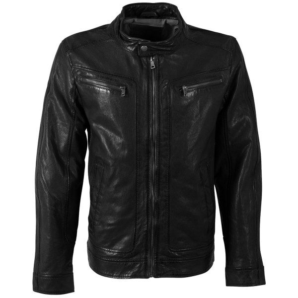 Geaca de Piele Barbati Mauritius Neagra MMRoley