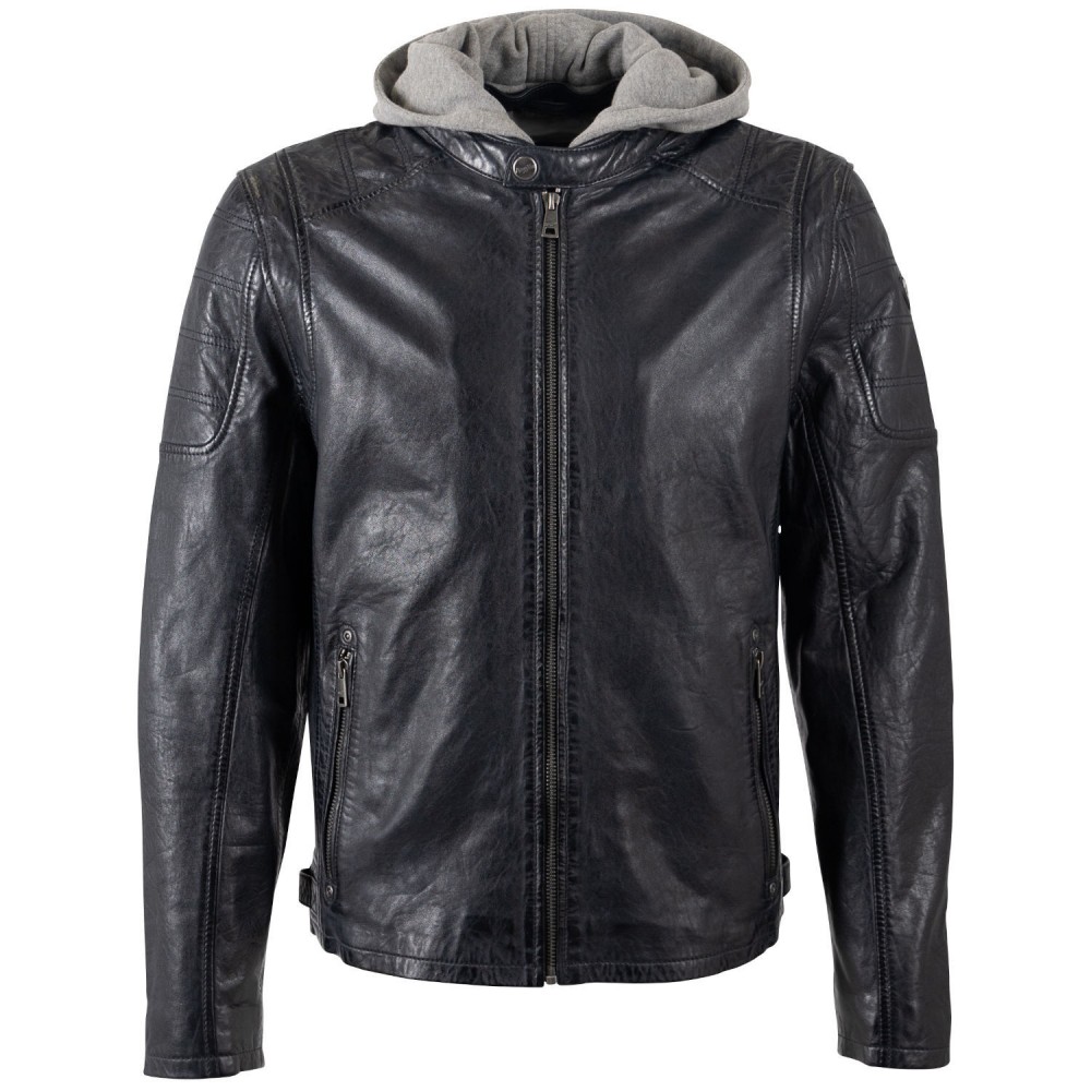 Geaca de Piele Barbati Mauritius Bleumarin Inchis MMRylo - readytowear