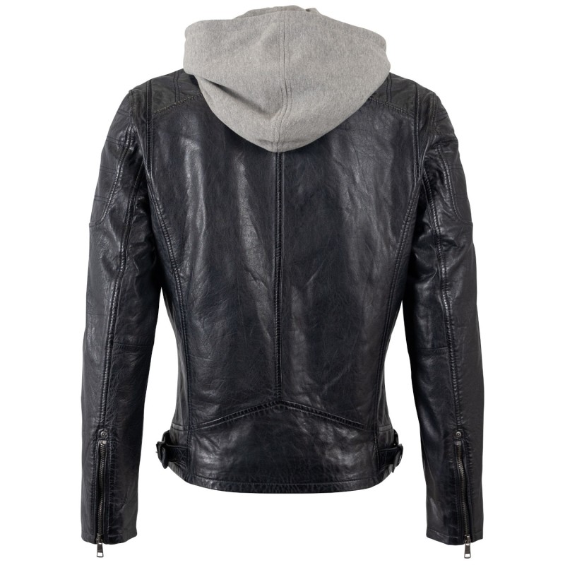 Geaca de Piele Barbati Mauritius Bleumarin Inchis MMRylo – Geci de Piele