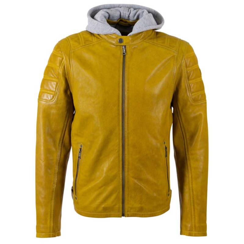Geaca de Piele Barbati Mauritius Galben Curry MMRylo – Geci de Piele