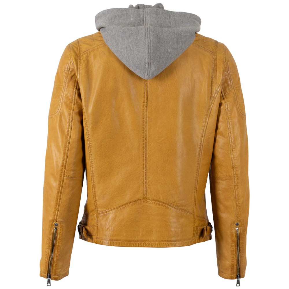 Geaca de Piele Barbati Mauritius Galben Inchis MMRylo - readytowear