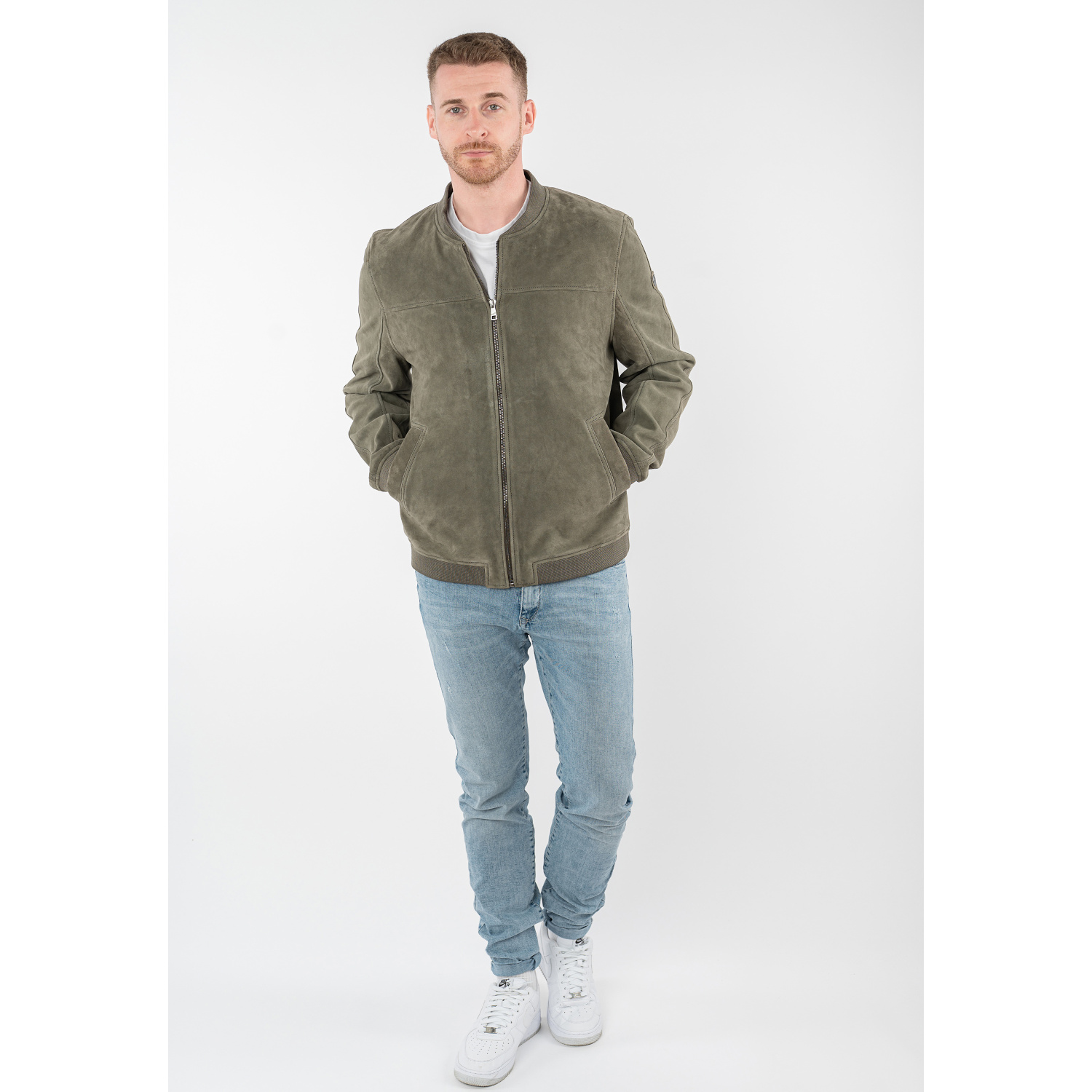 Geaca de Piele Barbati Mauritius Olive Deschis MMSahol – Geci de Piele