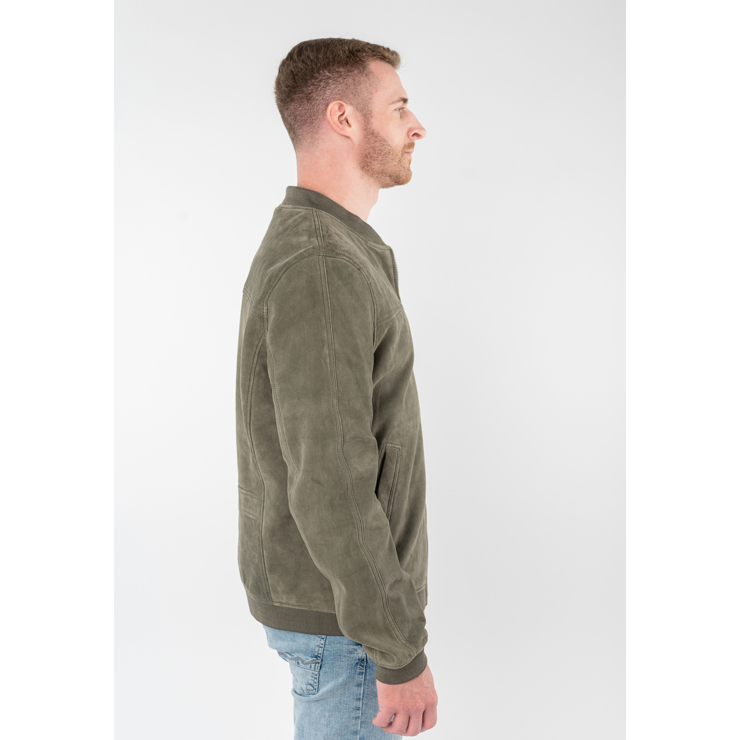Geaca de Piele Barbati Mauritius Olive Deschis MMSahol – Geci de Piele