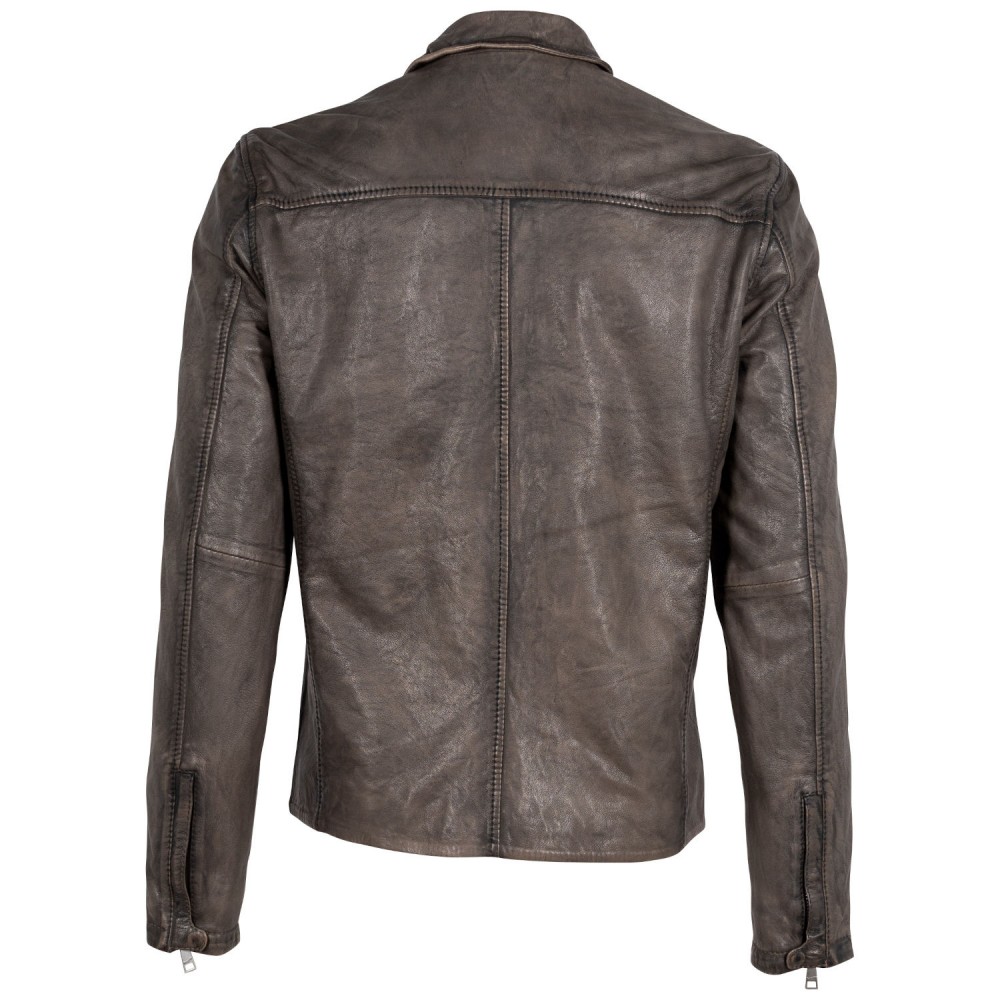 Geaca de Piele Barbati Mauritius Bej Antic MMSantiago - readytowear