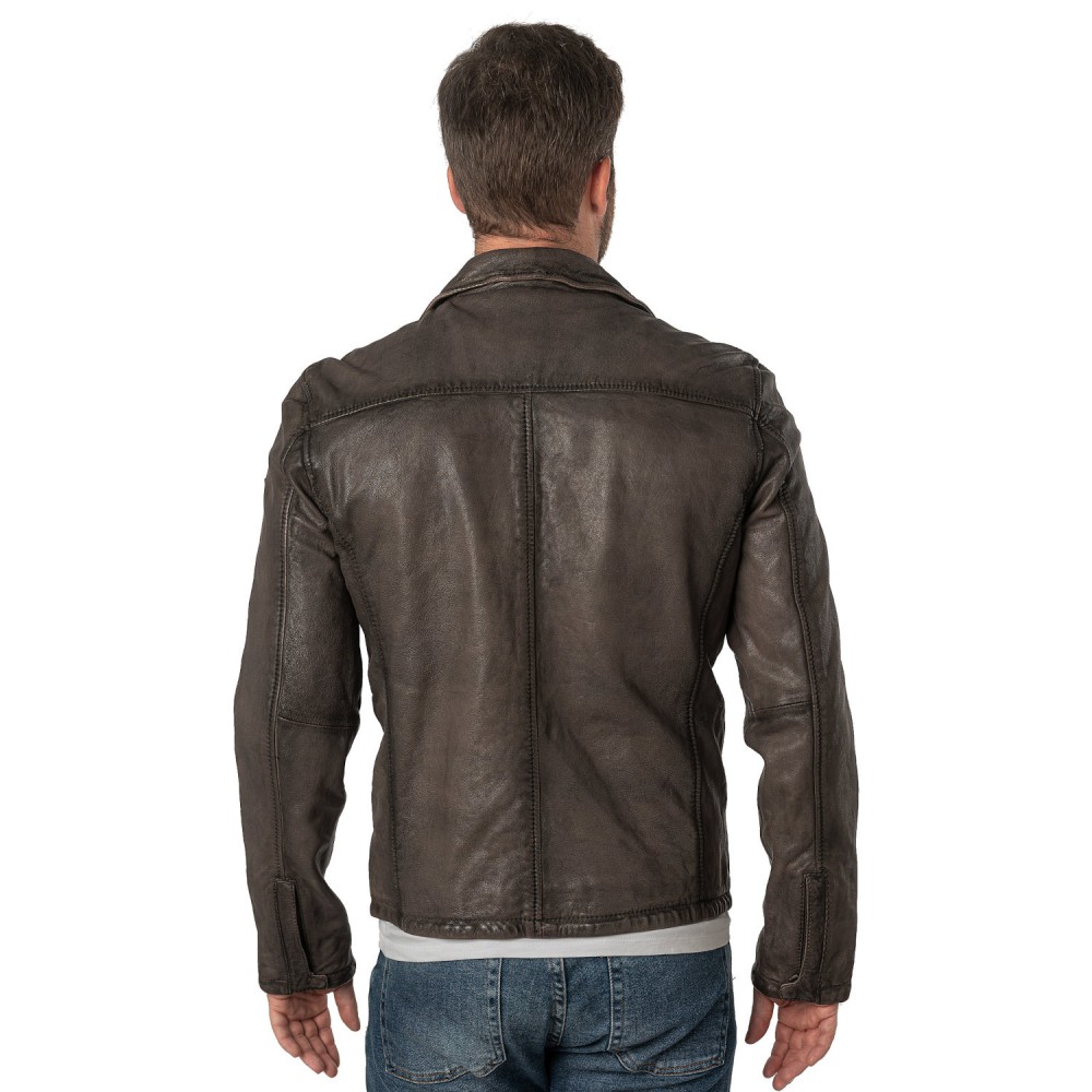 Geaca de Piele Barbati Mauritius Bej Antic MMSantiago - readytowear