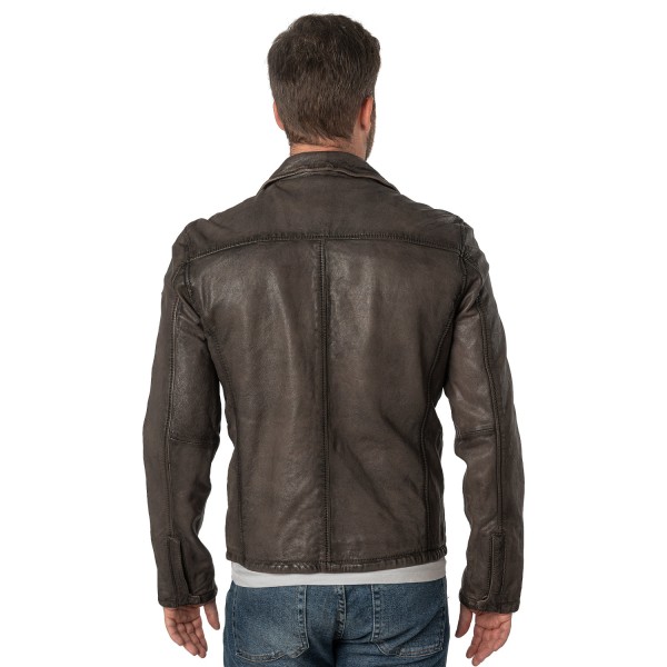 Geaca de Piele Barbati Mauritius Bej Antic MMSantiago Geaca de Piele Barbati Mauritius Bej Antic MMSantiago