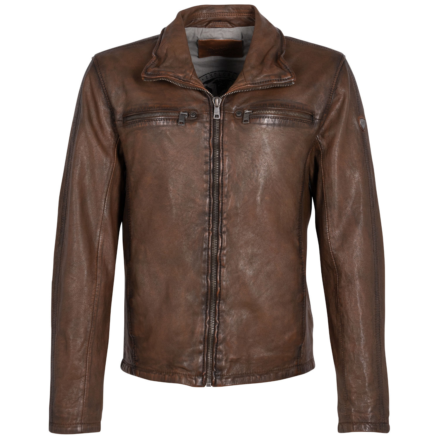 Geaca de Piele Barbati Mauritius Coniac Antic MMSantiago – Geci de Piele