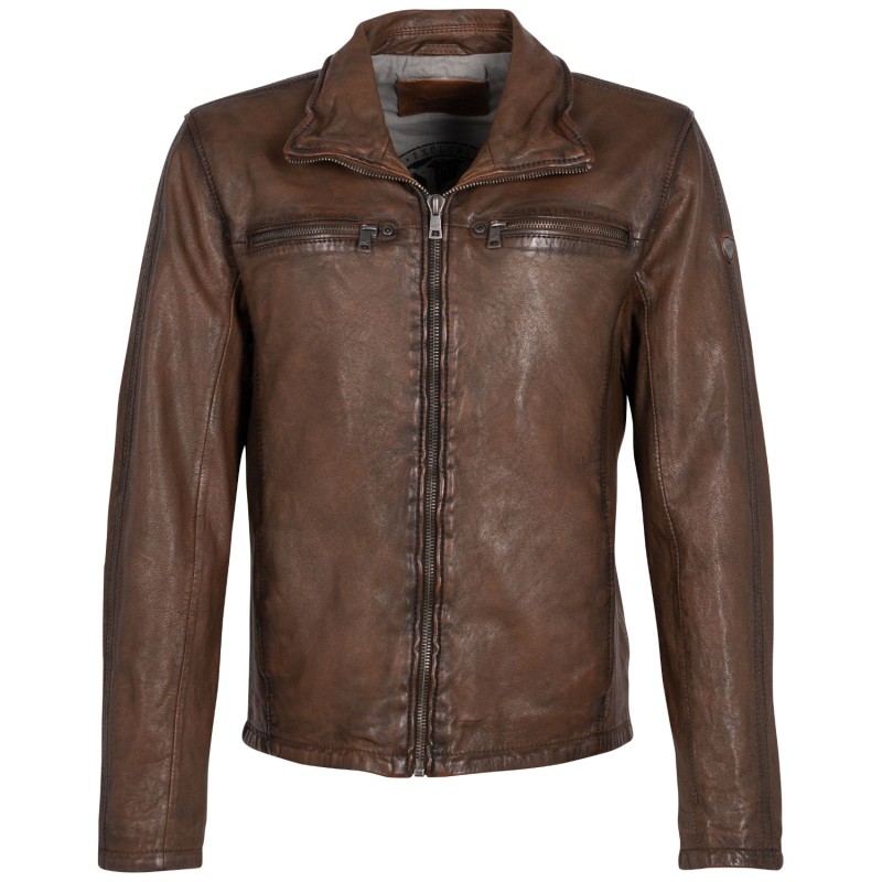 Geaca de Piele Barbati Mauritius Coniac Antic MMSantiago – Geci de Piele