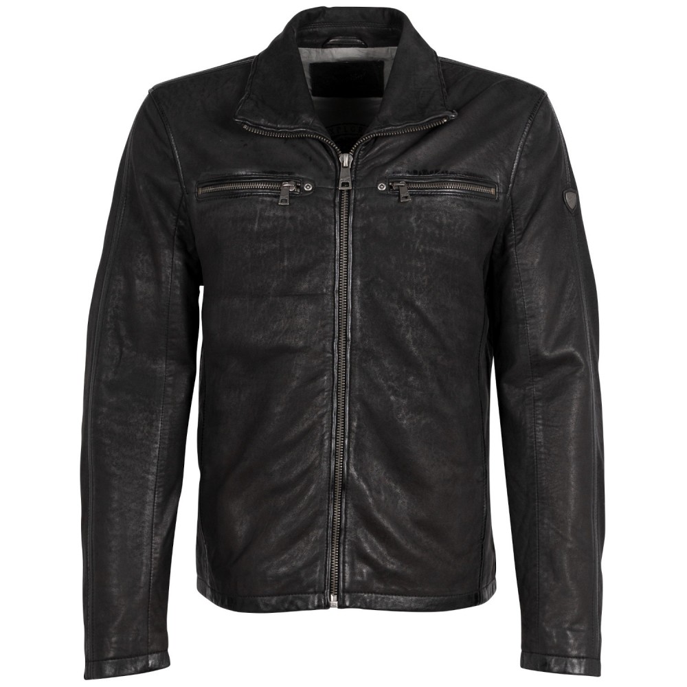 Geaca de Piele Barbati Mauritius Neagra MMSantiago - readytowear