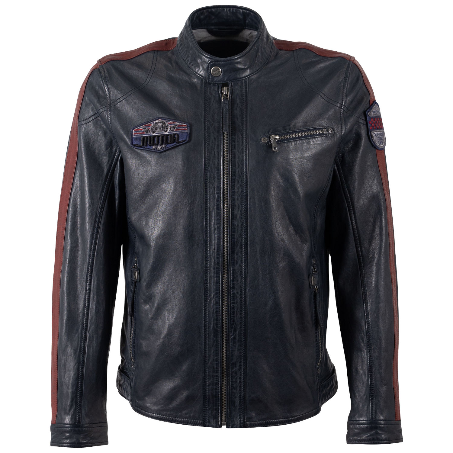 Geaca de Piele Barbati Mauritius Negru/Bleumarin MMShyko – Geci de Piele Geaca de Piele Barbati Mauritius Negru/Bleumarin MMShyko – Geci de Piele