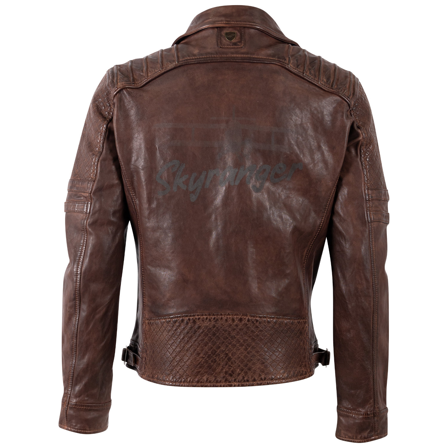 Geacă de piele biker bărbați Mauritius MMSkypilot whiskey piele naturală