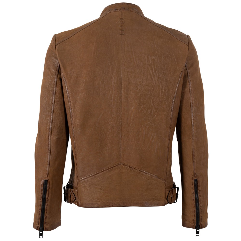 Geaca de Piele Barbati Mauritius Camel Inchis MMTaibo - readytowear