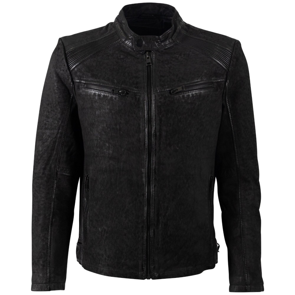 Geaca de Piele Barbati Mauritius Neagra MMTaibo - readytowear