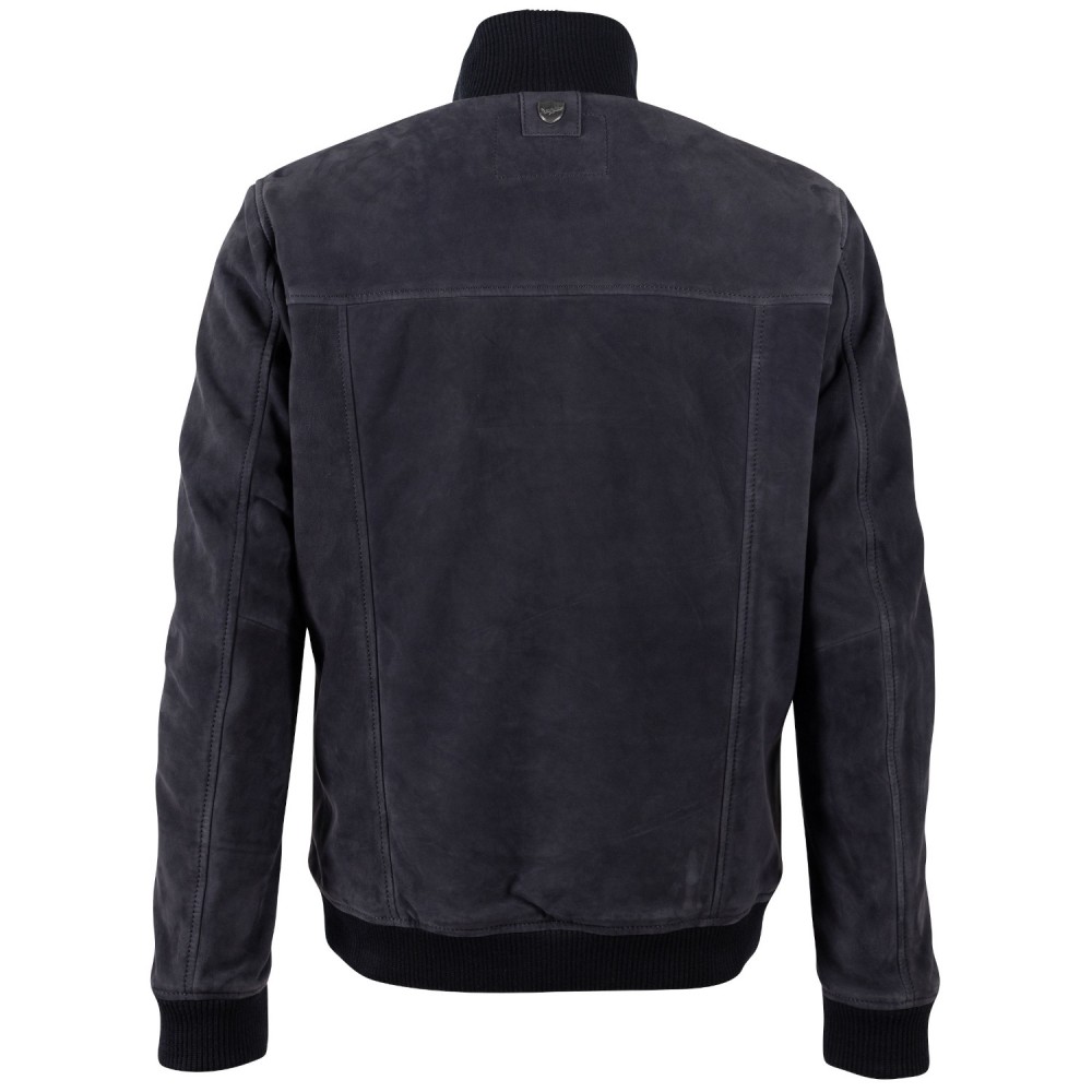 Geaca de Piele Imblanita Barbati Mauritius Bleumarin MMThalor - readytowear