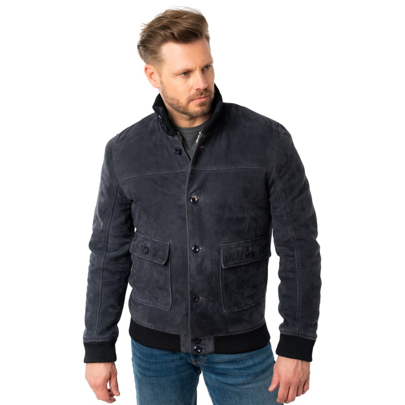 Geaca de Iarna Imblanita din Piele Barbati Mauritius Bleumarin MMThalor – Geci de Piele Geaca de Iarna Imblanita din Piele Barbati Mauritius Bleumarin MMThalor – Geci de Piele