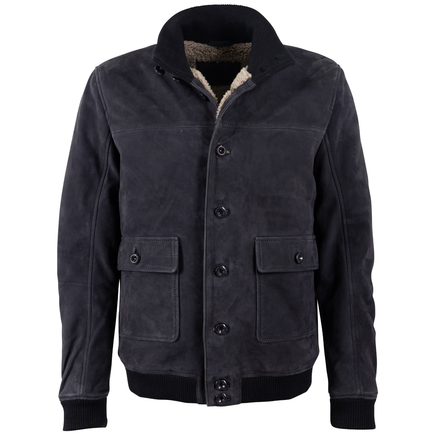 Geaca de Iarna Imblanita din Piele Barbati Mauritius Bleumarin MMThalor – STOC