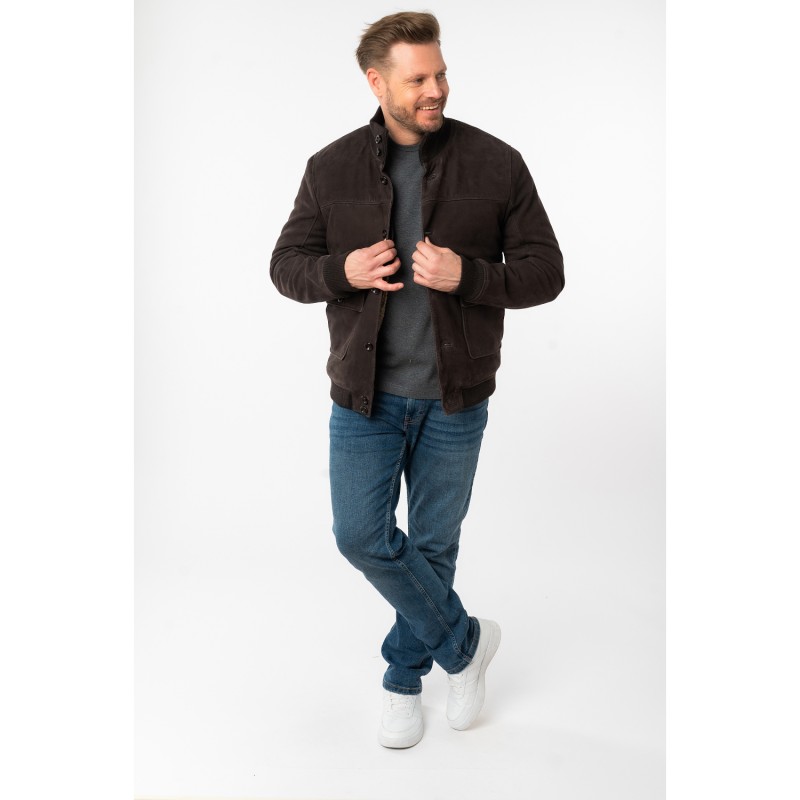 Geaca de Iarna Imblanita din Piele Barbati Mauritius Maro Inchis MMThalor – Geci de Piele