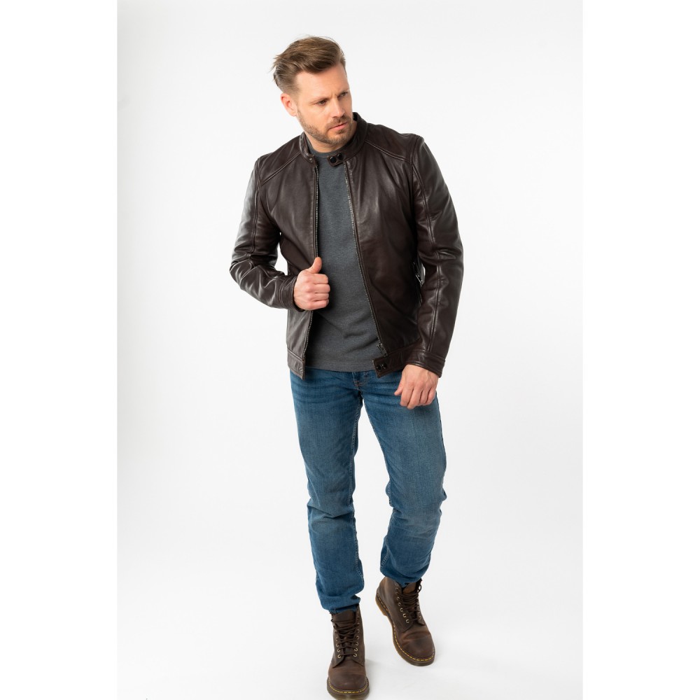 Geaca de Piele Barbati Mauritius Maro Inchis MMTibor - readytowear