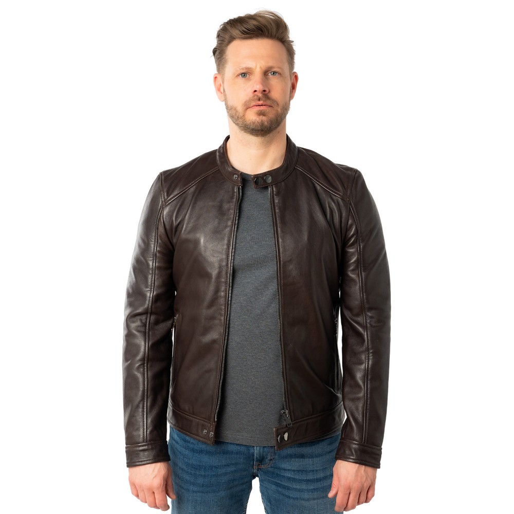 Geaca de Piele Barbati Mauritius Maro Inchis MMTibor - readytowear.ro