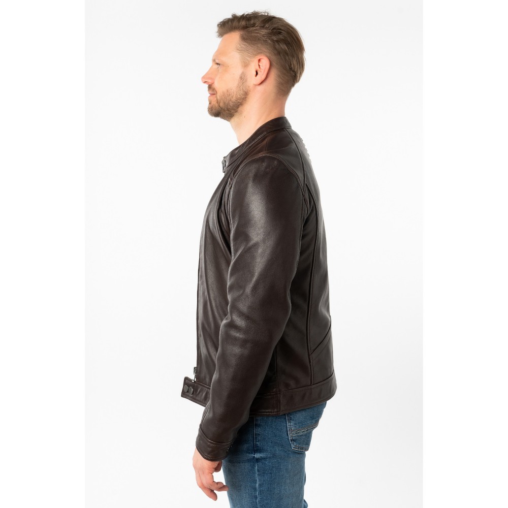 Geaca de Piele Barbati Mauritius Maro Inchis MMTibor - readytowear