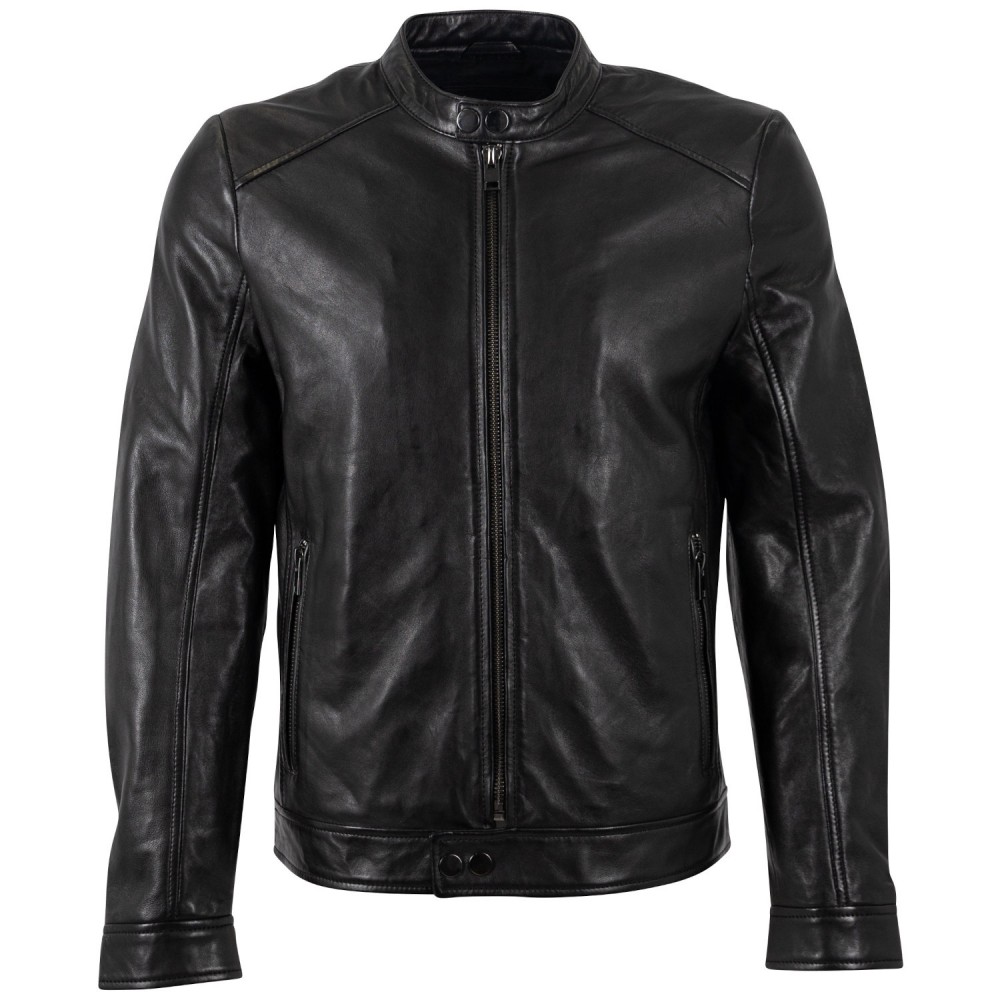 Geaca de Piele Barbati Mauritius Neagra MMTibor - readytowear