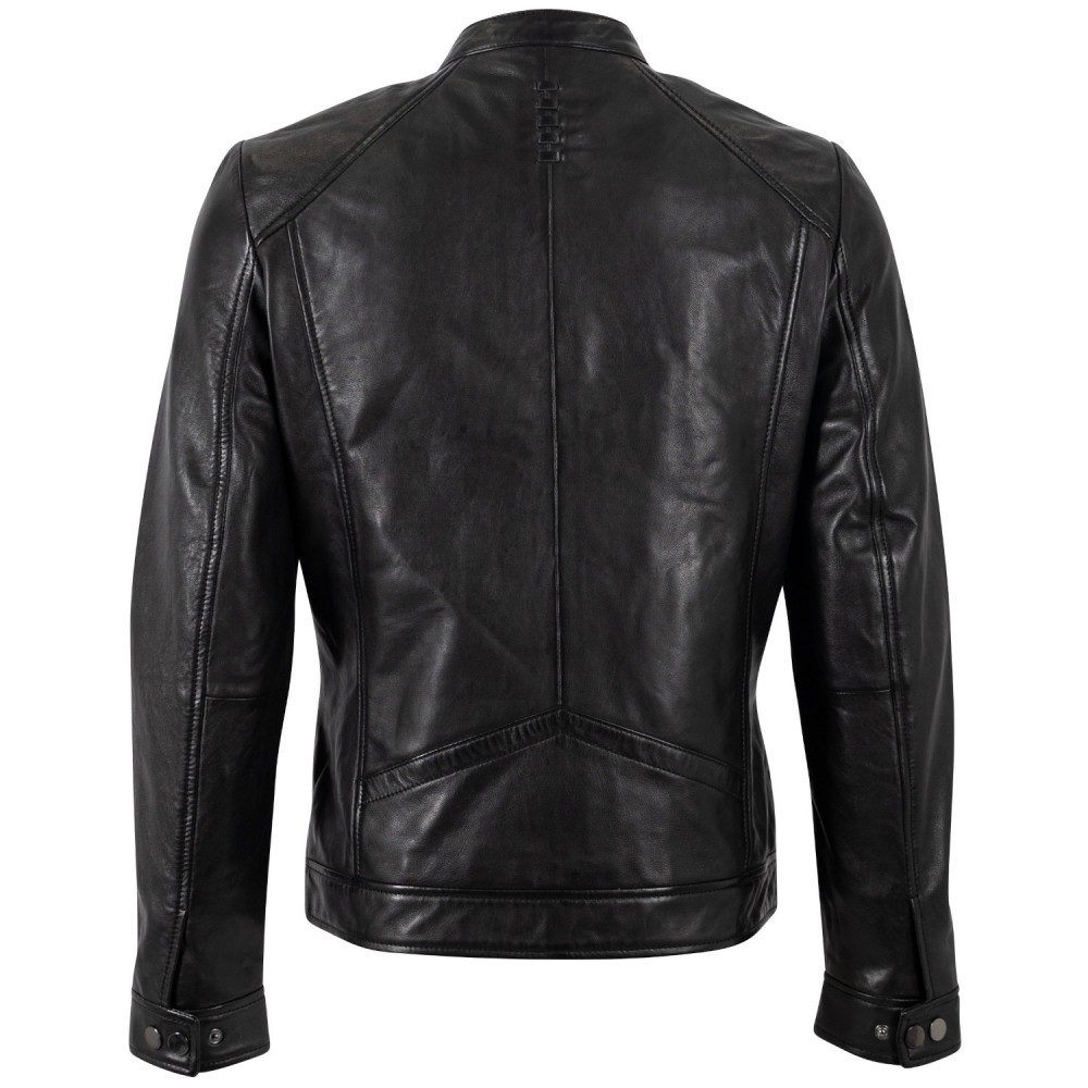 Geaca de Piele Barbati Mauritius Neagra MMTibor - readytowear