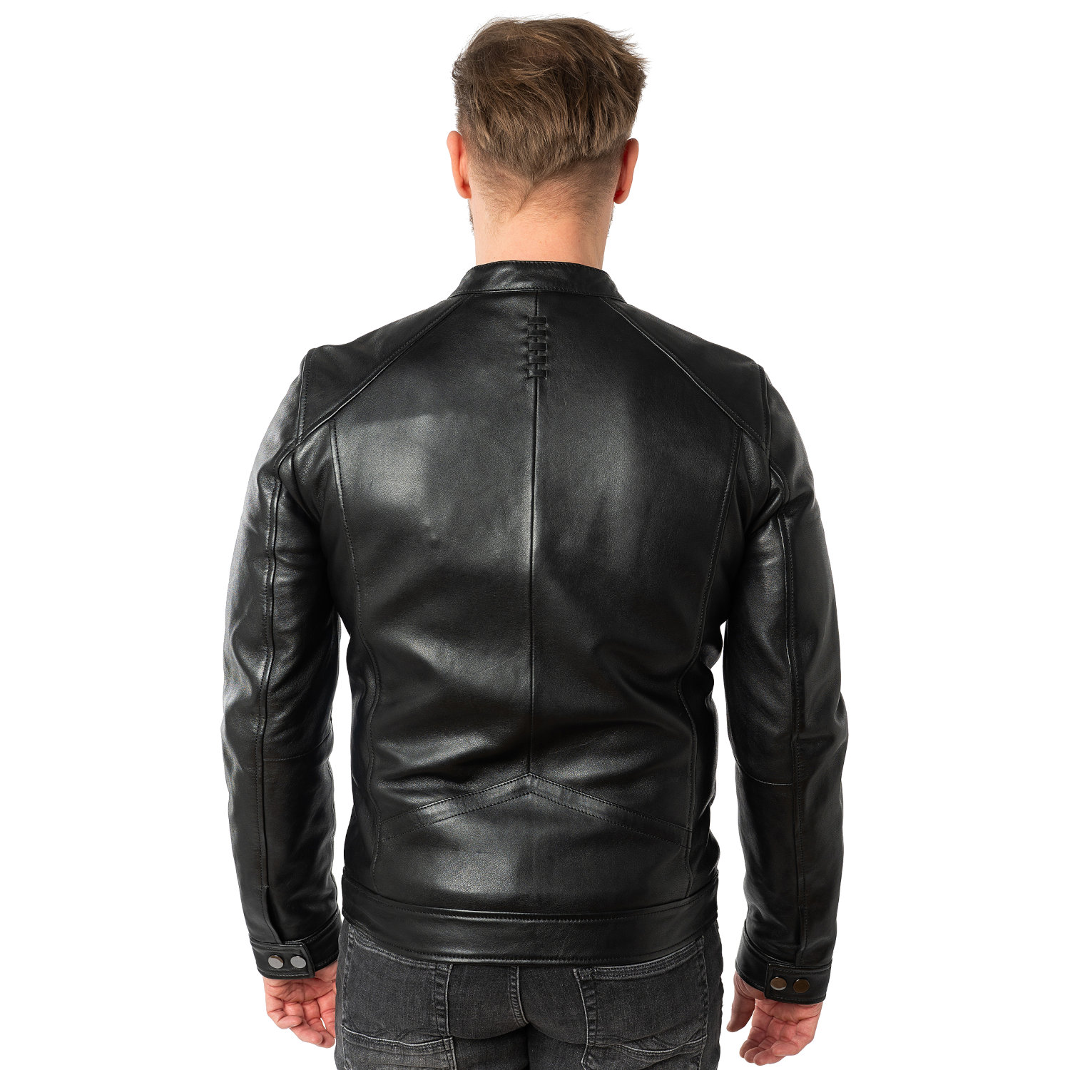 Geaca de Piele Barbati Mauritius Neagra MMTibor – Black Friday