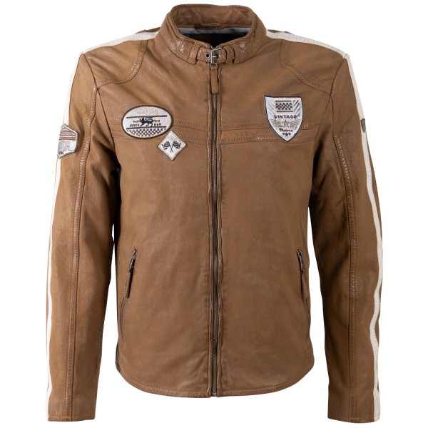 Geaca de Piele Barbati Mauritius Camel Inchis MMTorbu