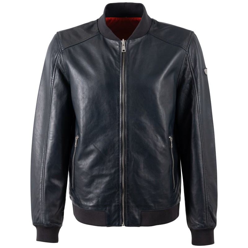 Geaca de Piele Barbati Mauritius Bleumarin MMTorino – Geci de Piele