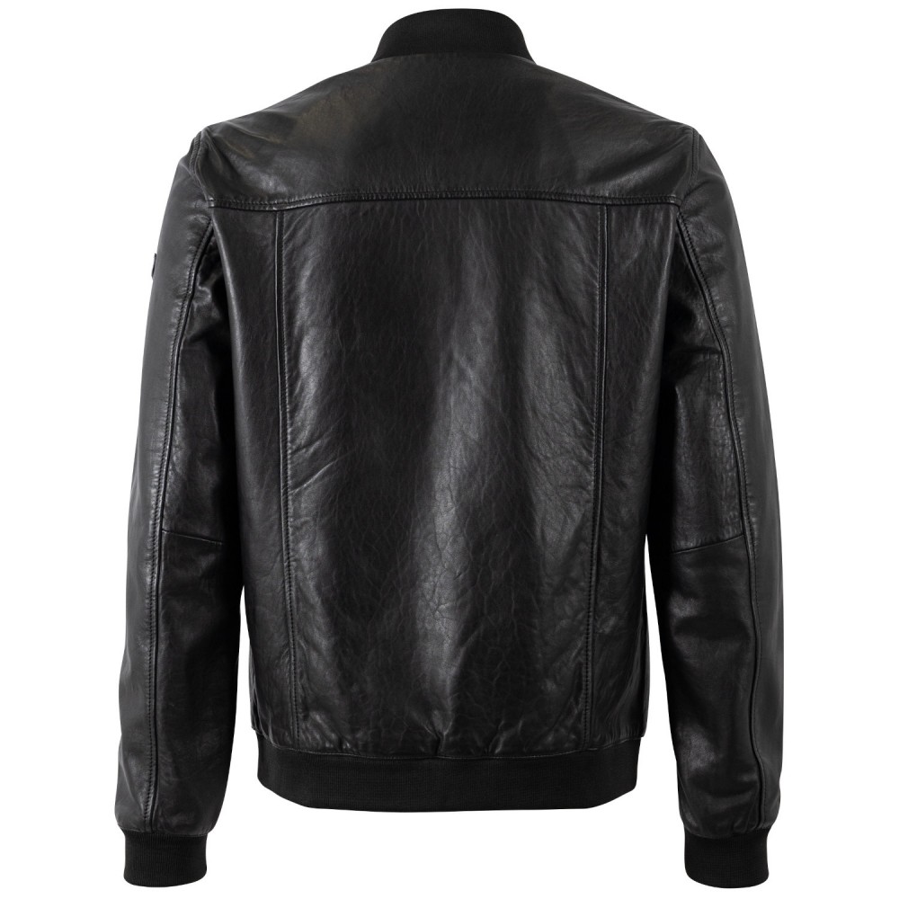 Geaca de Piele Barbati Mauritius Neagra MMTorino