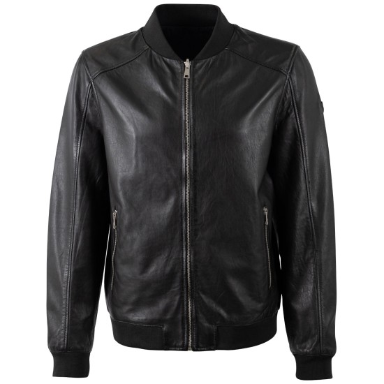 Geaca de Piele Barbati Mauritius Neagra MMTorino