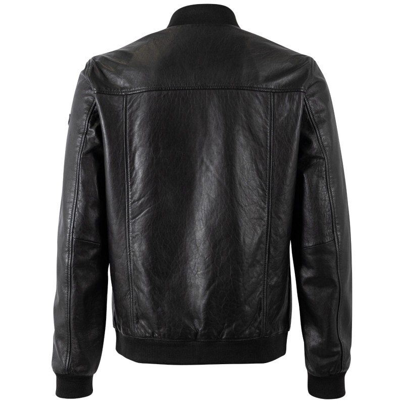 Geaca de Piele Barbati Mauritius Neagra MMTorino – Geci de Piele