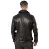 Mauritius MMTorric - Geacă de Piele Bărbați Neagră Regular Fit, Stil Field Jacket Geacă de Piele Bărbați Mauritius Neagră MMTorric cu Guler din Blană Artificială