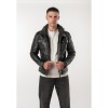 Mauritius MMTorric - Geacă de Piele Bărbați Neagră Regular Fit, Stil Field Jacket Geacă de Piele Bărbați Mauritius Neagră MMTorric cu Guler din Blană Artificială