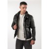 Mauritius MMTorric - Geacă de Piele Bărbați Neagră Regular Fit, Stil Field Jacket Geacă de Piele Bărbați Mauritius Neagră MMTorric cu Guler din Blană Artificială